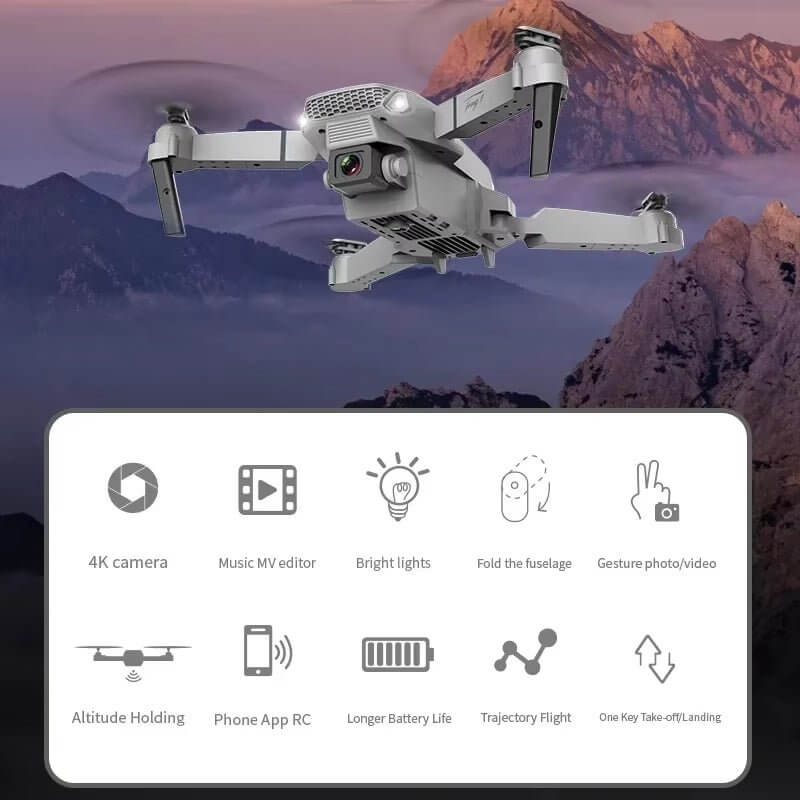 Drone caméra 4K E88 Pro - Différent fonction
