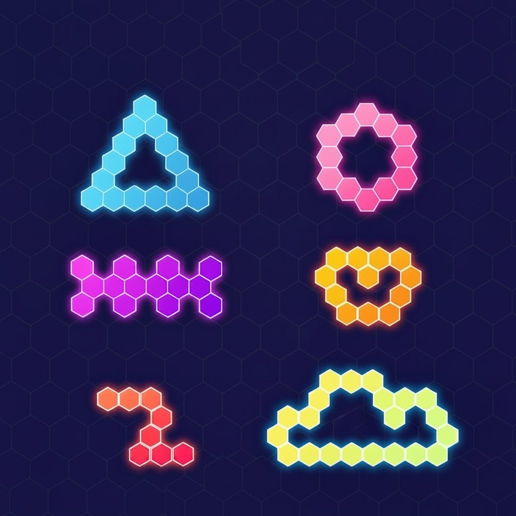 Panneaux LED hexagonaux RGB HexaGlow avec télécommande incluse