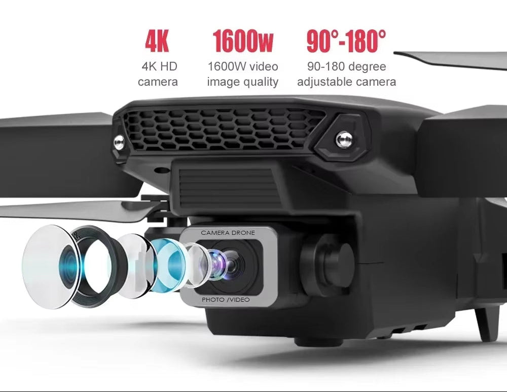 2025 New E88 Pro WIFI FPV Drone Wide Angle HD 4K/1080P Camera Height Hold Foldable Quadcopter RC Helicopter Toy Gift
