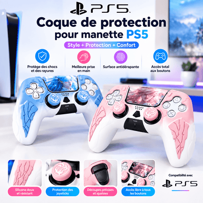 Coque Silicone Dégradée pour Manette PS5 - Grip Antidérapant