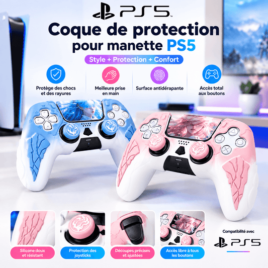 Coque Silicone Dégradée pour Manette PS5 - Grip Antidérapant