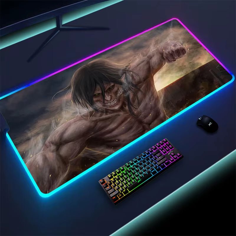 Attack on Titan Mouse Pad with Rgb Laptop Mat Desk Carpet Gamer Accessories Keyboard Computer Table Deskpad Mousepad Mausepad - ShopElectro