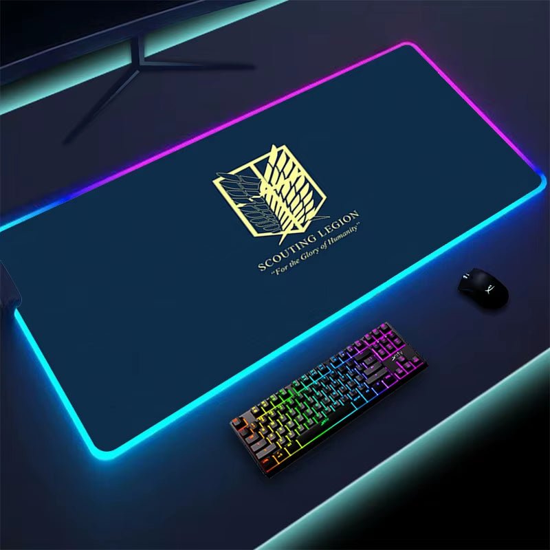 Attack on Titan Mouse Pad with Rgb Laptop Mat Desk Carpet Gamer Accessories Keyboard Computer Table Deskpad Mousepad Mausepad - ShopElectro