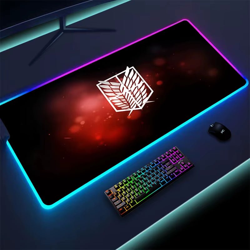 Attack on Titan Mouse Pad with Rgb Laptop Mat Desk Carpet Gamer Accessories Keyboard Computer Table Deskpad Mousepad Mausepad - ShopElectro