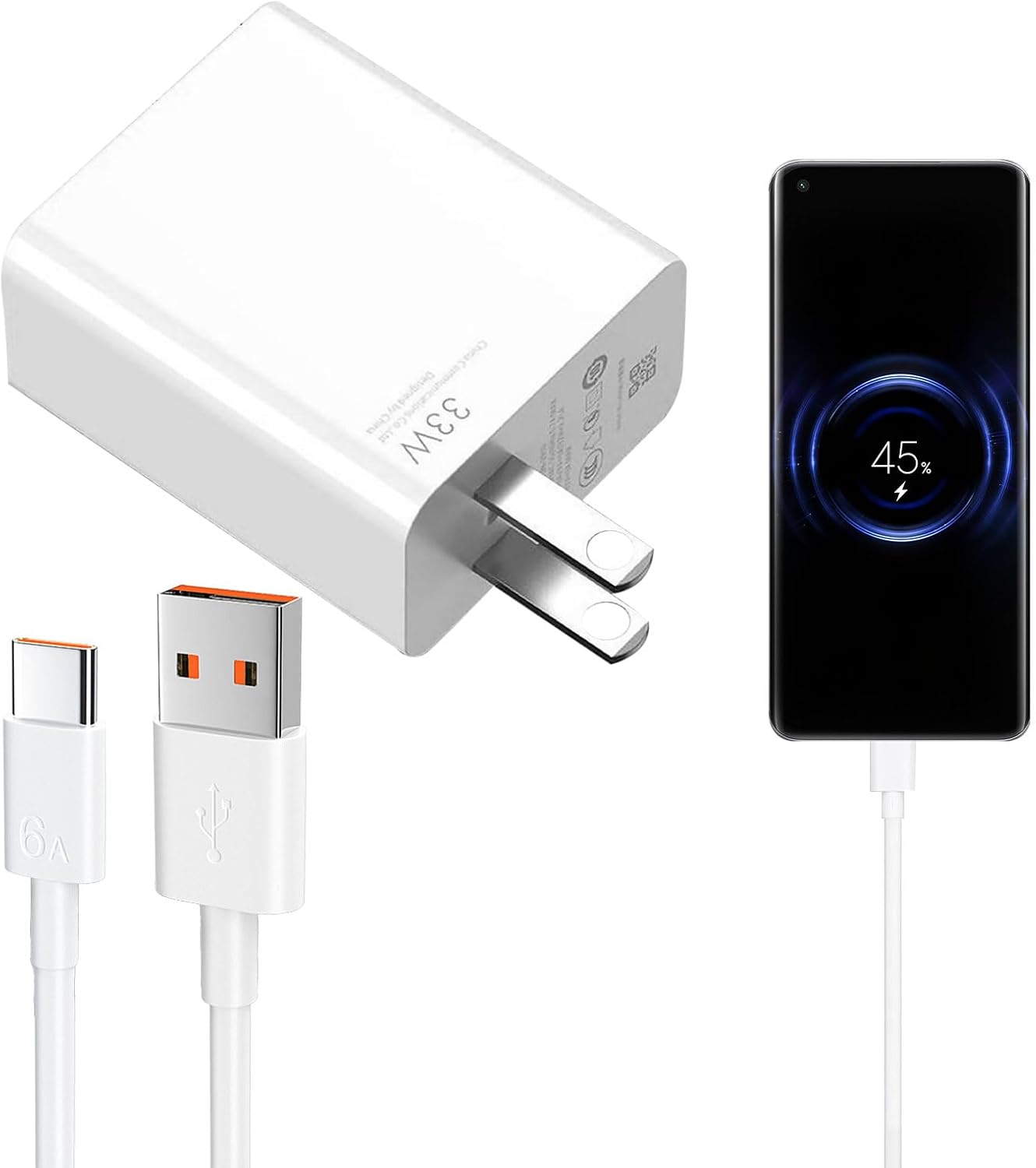 Chargeur Xiaomi 33w - Adaptateur US + cable