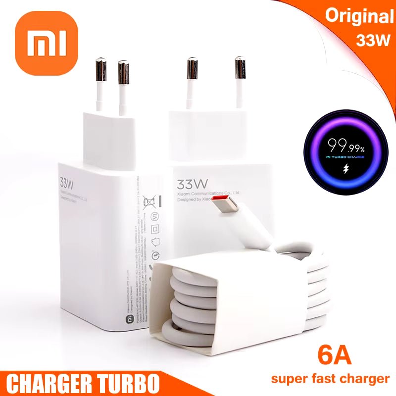 Chargeur Original Xiaomi 33W Fast Turbo – Charge ultra - rapide - ShopElectro