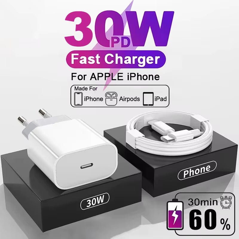 Chargeur Rapide Apple 30W USB - C - iPhone et iPad - ShopElectro