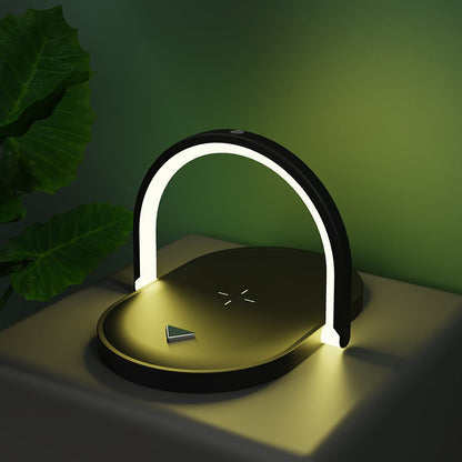 Chargeur Sans Fil 3-en-1 avec Lampe de Nuit & Support Téléphone — 15W Charge Rapide - ShopElectro