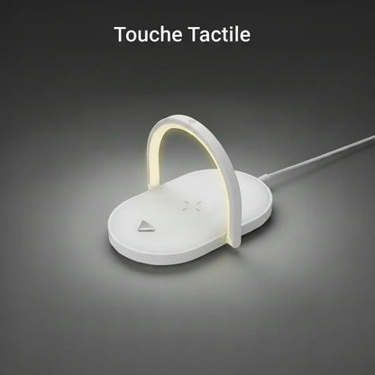 Chargeur Sans Fil 3-en-1 avec Lampe de Nuit & Support Téléphone — 15W Charge Rapide - ShopElectro
