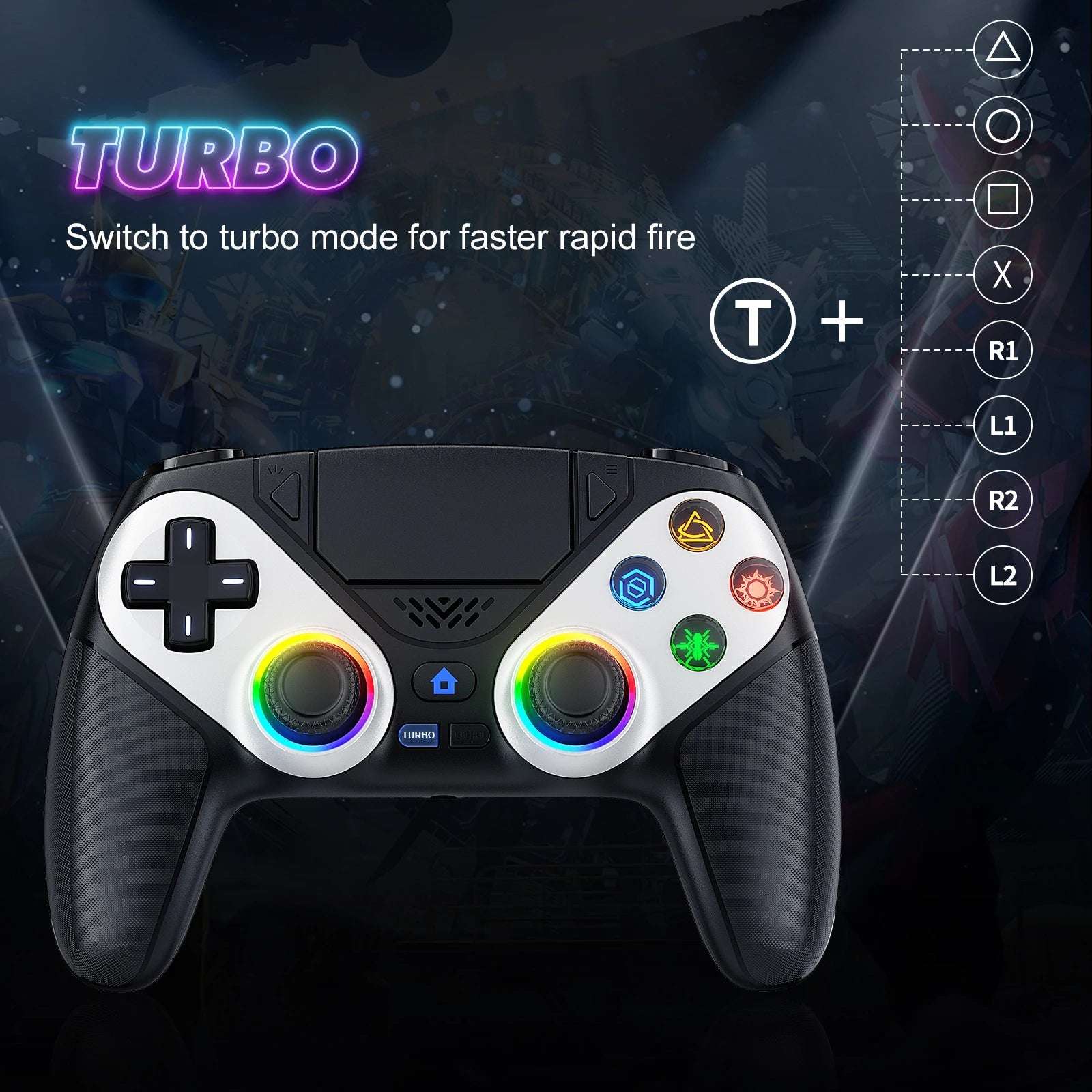 Manette PS5 & PC - Décrit le bouton Turbo