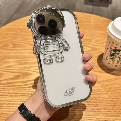 Coque astronaute avec design 3D, montrant la protection et le style unique du produit.