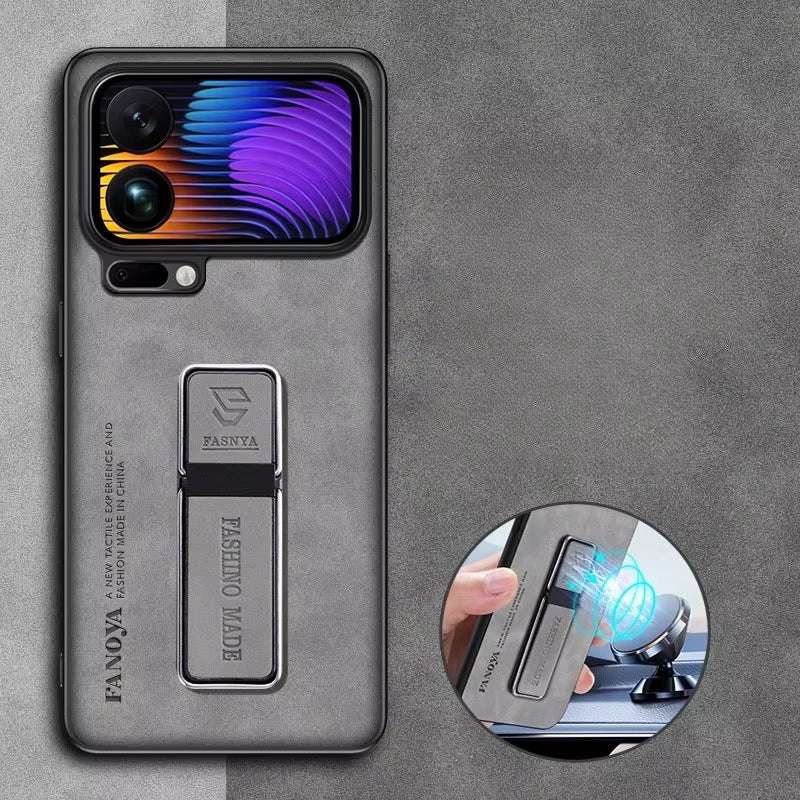 Coque Xiaomi 17 - Coque en cuir grise