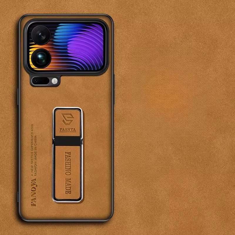 Coque Xiaomi 17 - Coque en cuir jaune moutarde