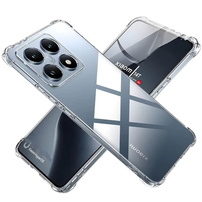 Coque transparente Xiaomi 13 & 14 - montrant façade avant et arrière