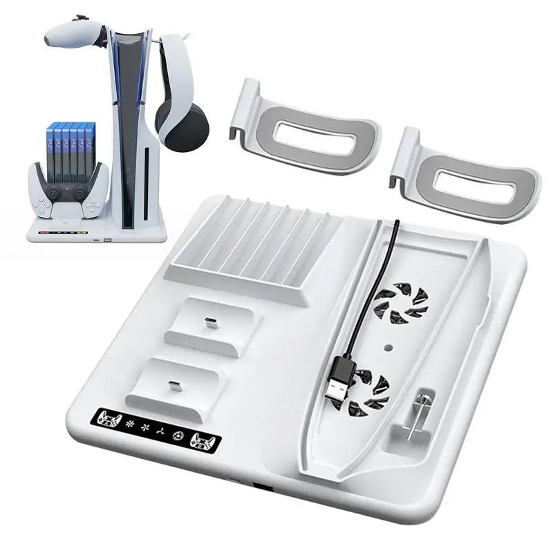 For PS5 Slim Vertical Stand Controller Charging Dock Cooling Fan for Sony Playstation5 Play Station PS5 Slim Console Accessories - ShopElectro