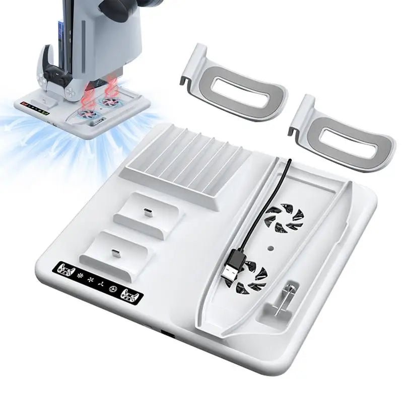 For PS5 Slim Vertical Stand Controller Charging Dock Cooling Fan for Sony Playstation5 Play Station PS5 Slim Console Accessories - ShopElectro