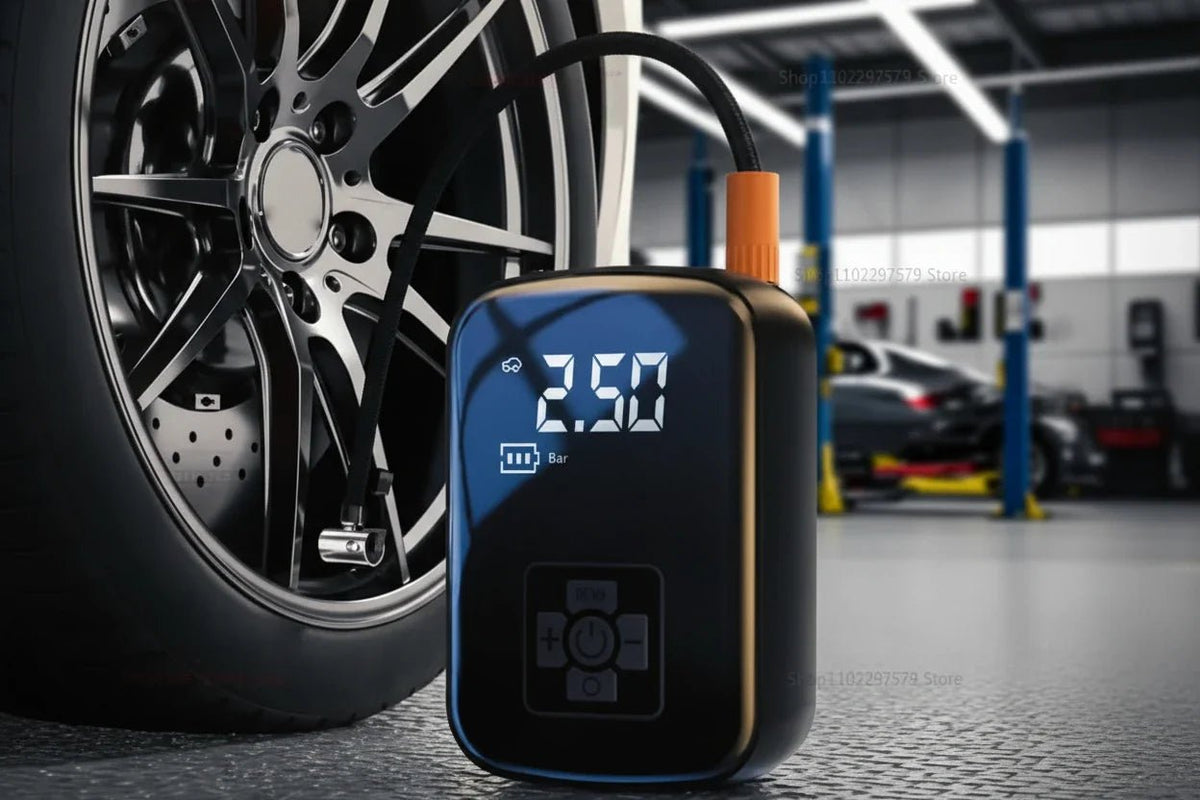 Gonfleur de Pneu Rechargeable Sans Fil 100W – Arrêt Auto, 150 PSI - ShopElectro