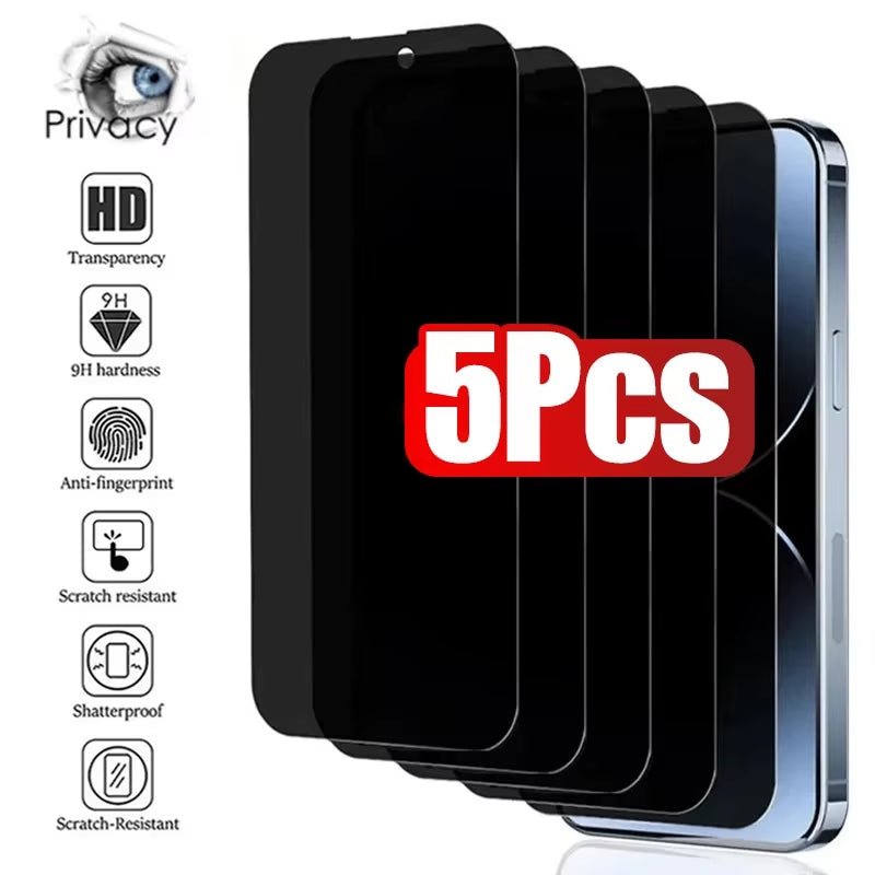 🛡️ Lot de 5 Verres Trempés Anti - Espion iPhone – Protection & Confidentialité XXL 🔒 - ShopElectro