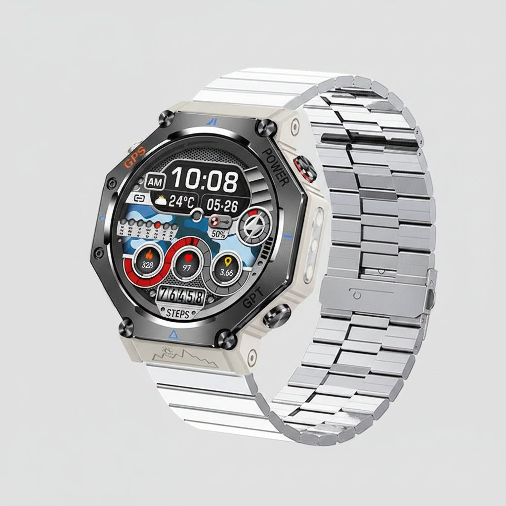 Montre Connectée Outdoor KC91 – Lampe Torche, Étanche, AMOLED & Appel Bluetooth - ShopElectro