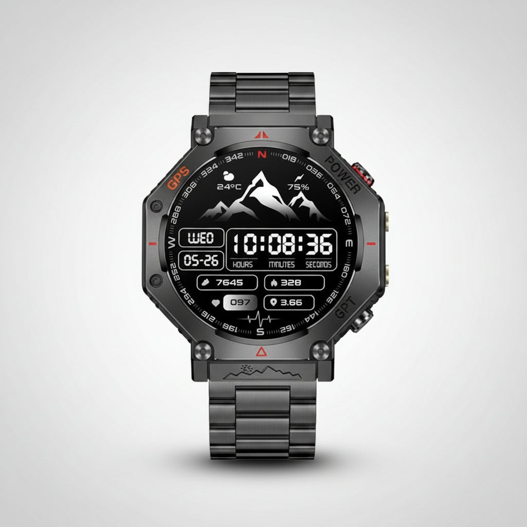 Montre Connectée Outdoor KC91 – Lampe Torche, Étanche, AMOLED & Appel Bluetooth - ShopElectro