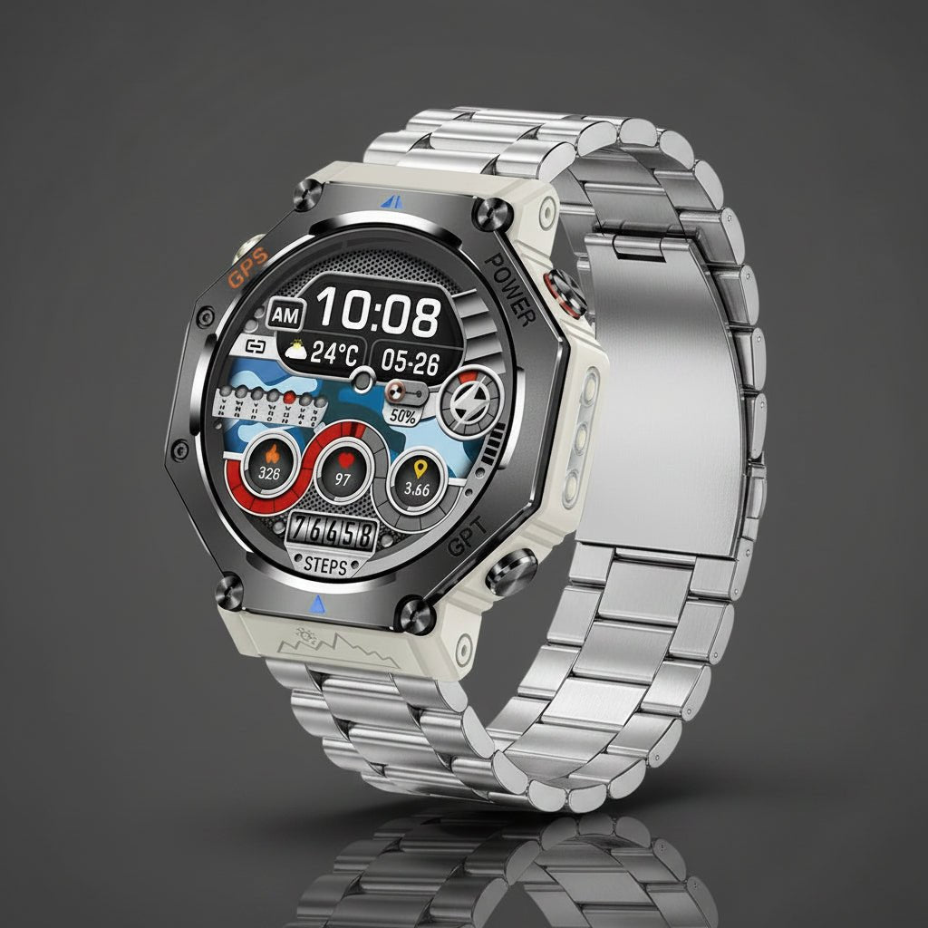 Montre Connectée Outdoor KC91 – Lampe Torche, Étanche, AMOLED & Appel Bluetooth - ShopElectro