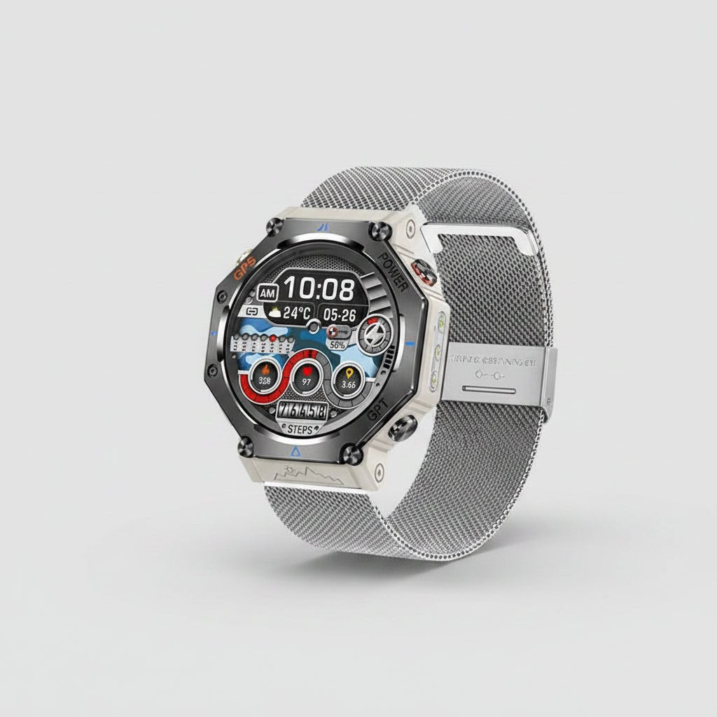 Montre Connectée Outdoor KC91 – Lampe Torche, Étanche, AMOLED & Appel Bluetooth - ShopElectro