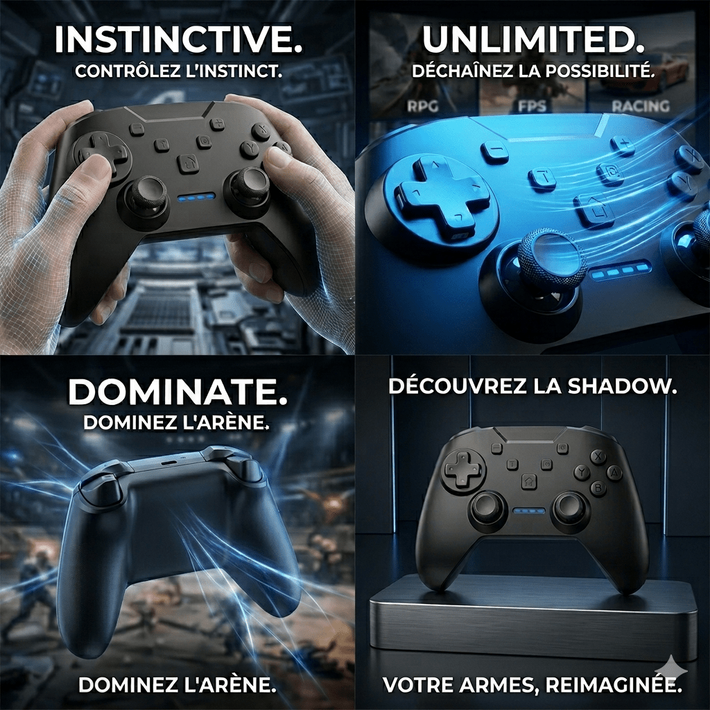 SwitchPRO Gamepad – Manette Bluetooth Transparente pour Nintendo Switch & PC - ShopElectro