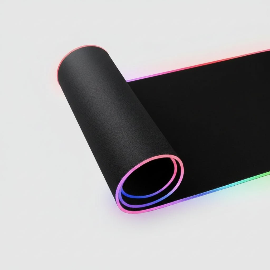 Tapis de souris gaming RGB - Montrant la souplesse du tapis gaming rgb - ShopElectro
