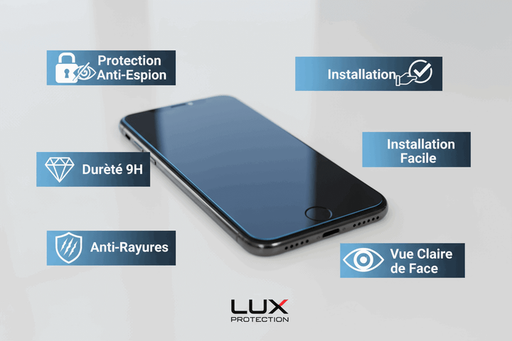 Verre trempé iPhone - anti - espion🔒 - ShopElectro