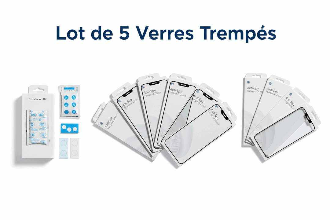 Verre trempé iPhone - anti - espion🔒 - ShopElectro