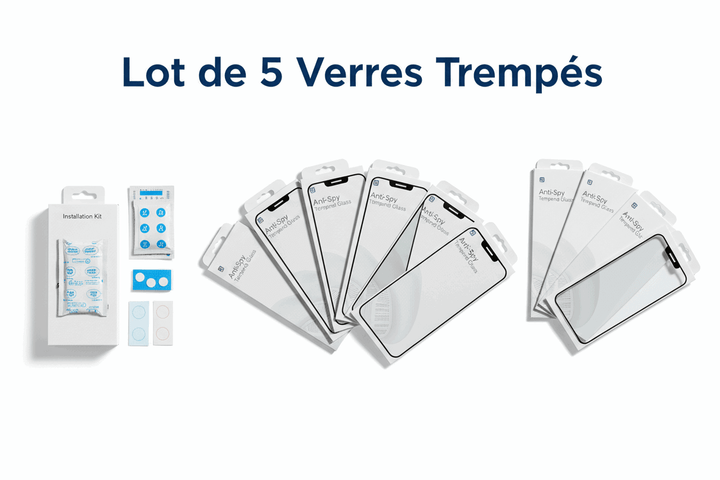 Verre trempé iPhone - anti - espion🔒 - ShopElectro