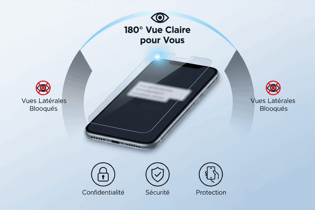 Verre trempé iPhone - anti - espion🔒 - ShopElectro